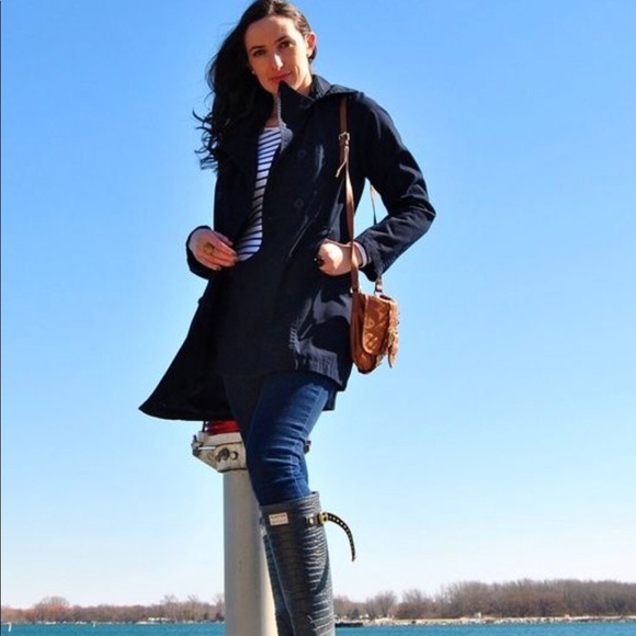 Sweet Fall French Connection Navy Trench With Hood - Picture 2 of 3